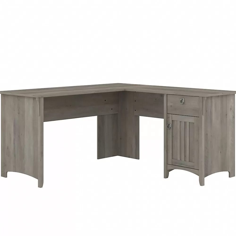 Bush Furniture Salinas 60"W L Shaped Desk with Storage, (SAD160DG-03) Driftwood Gray Best
