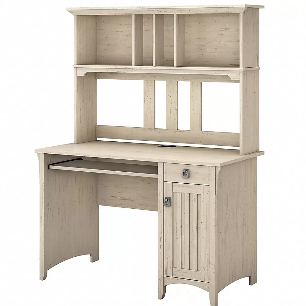 Bush Furniture Salinas 48"W Small Computer Desk with Hutch, (MY72208-03) Antique White Flash Sale