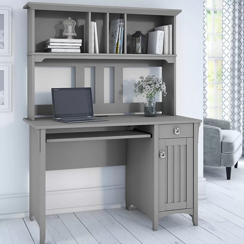 Bush Furniture Salinas 48"W Small Computer Desk with Hutch, (MY72308-03) Cape Cod Gray New