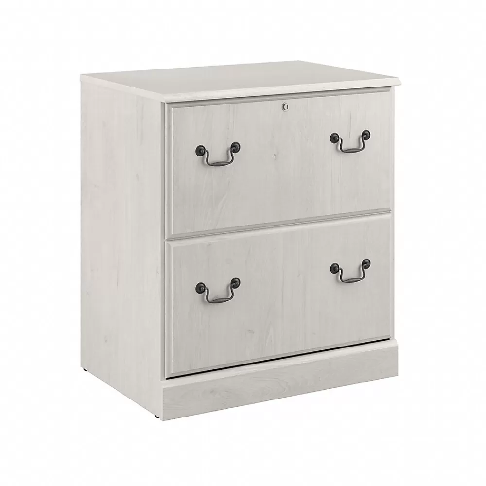 Bush Furniture Saratoga 2-Drawer Lateral File Cabinet, Linen White Oak (EX45754-03) Fashion