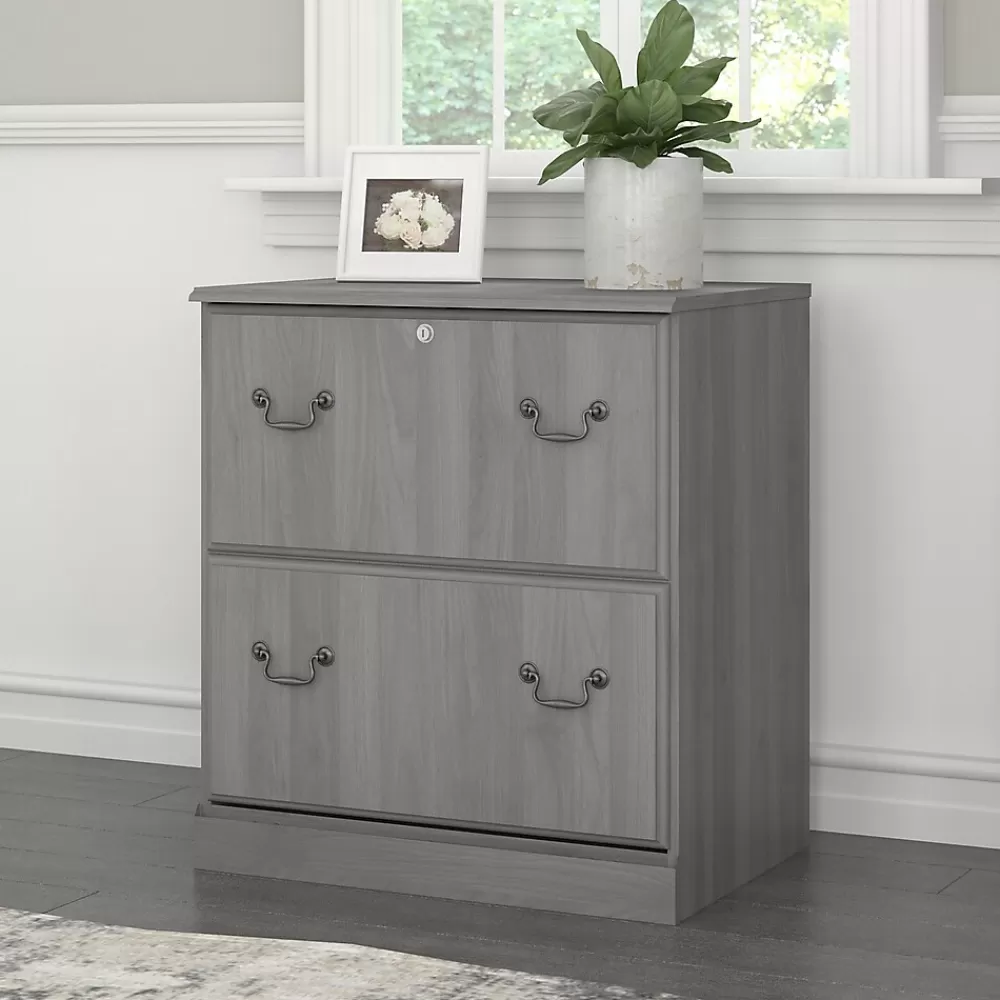 Bush Furniture Saratoga 2-Drawer Lateral File Cabinet, Locking, Modern Gray (EX45854-03) Sale