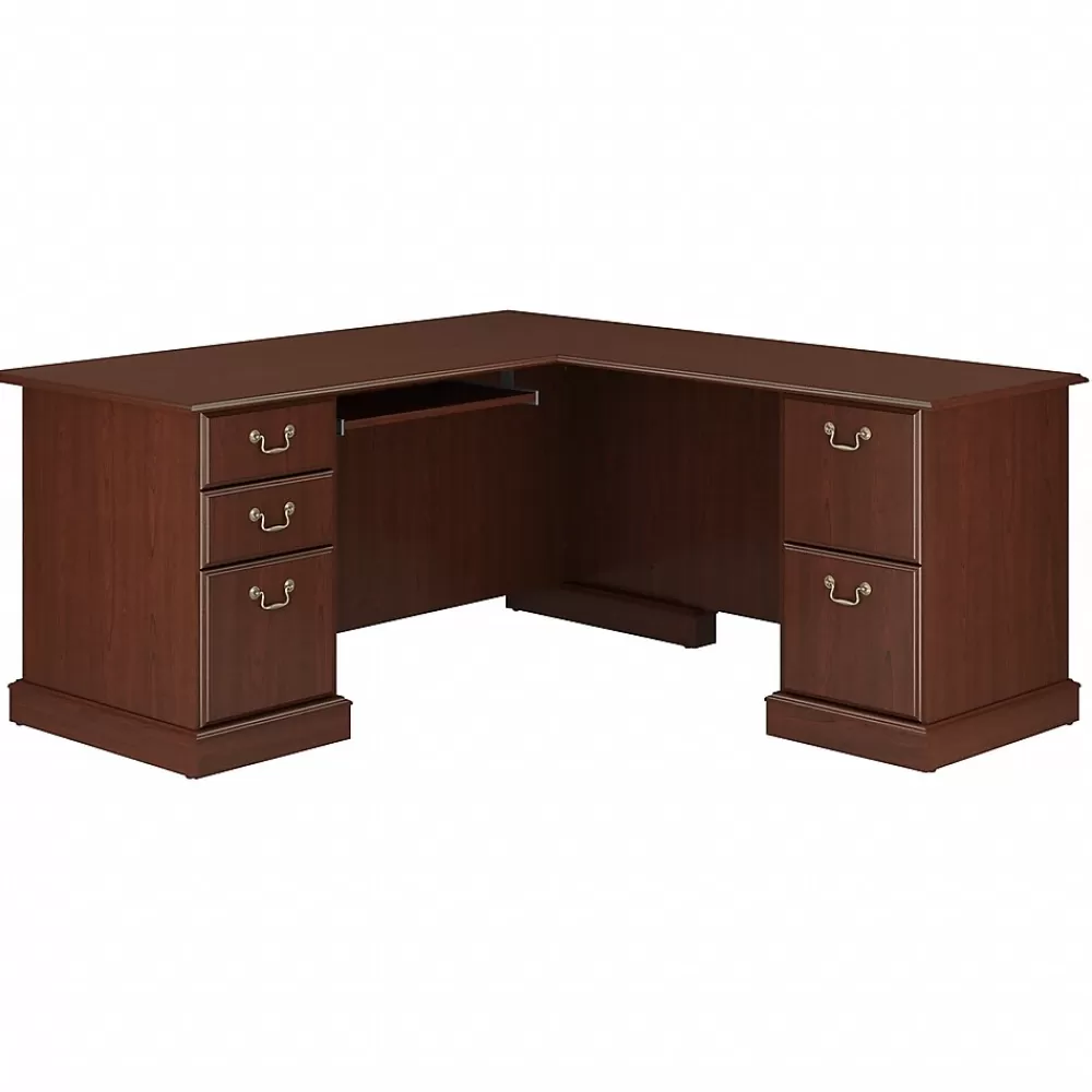 Bush Furniture Saratoga 66"W L Shaped Computer Desk with Drawers, Harvest Cherry (EX45670-03K) Shop
