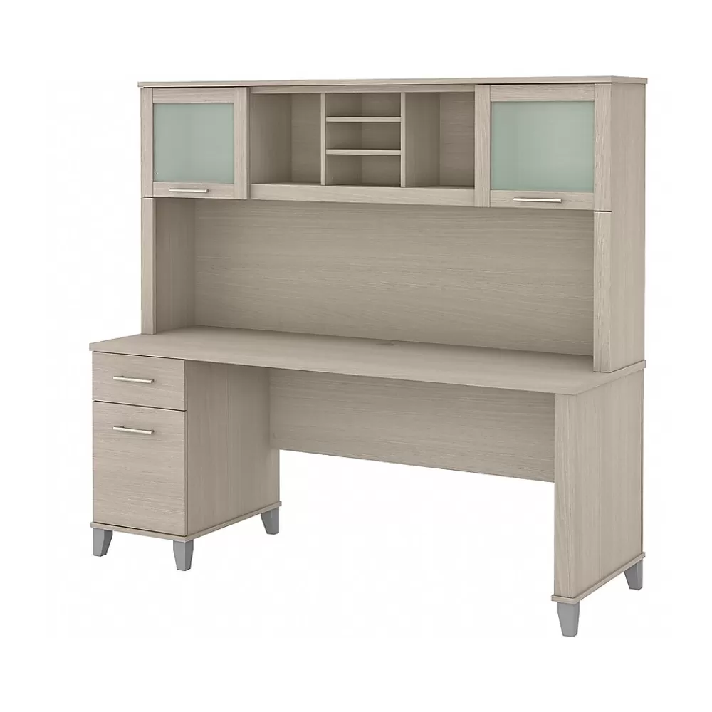 Bush Furniture Somerset 72" Computer Desk with Drawers and Hutch, (SET018SO) Sand Oak Store