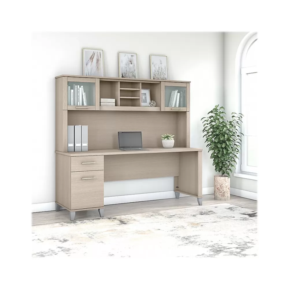 Bush Furniture Somerset 72" Computer Desk with Drawers and Hutch, (SET018SO) Sand Oak Store