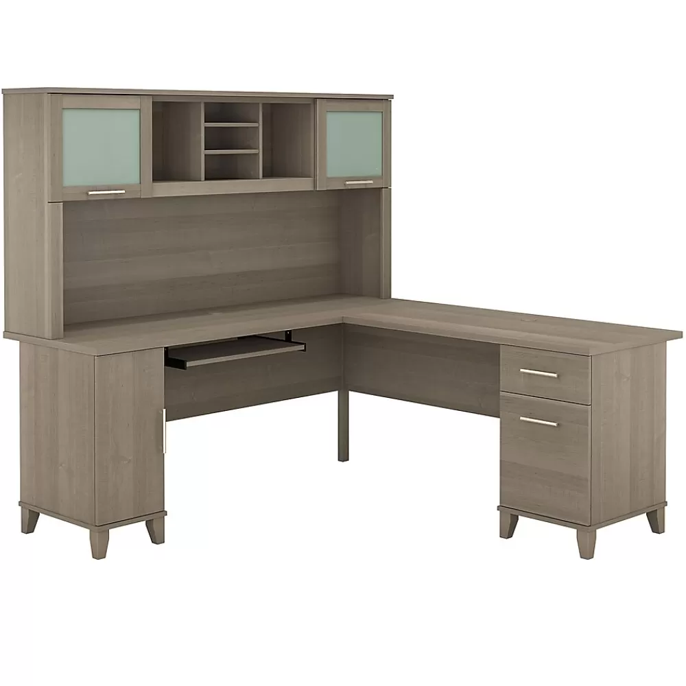 Bush Furniture Somerset 72"W L Shaped Desk with Hutch, (SET001AG) Ash Gray Shop