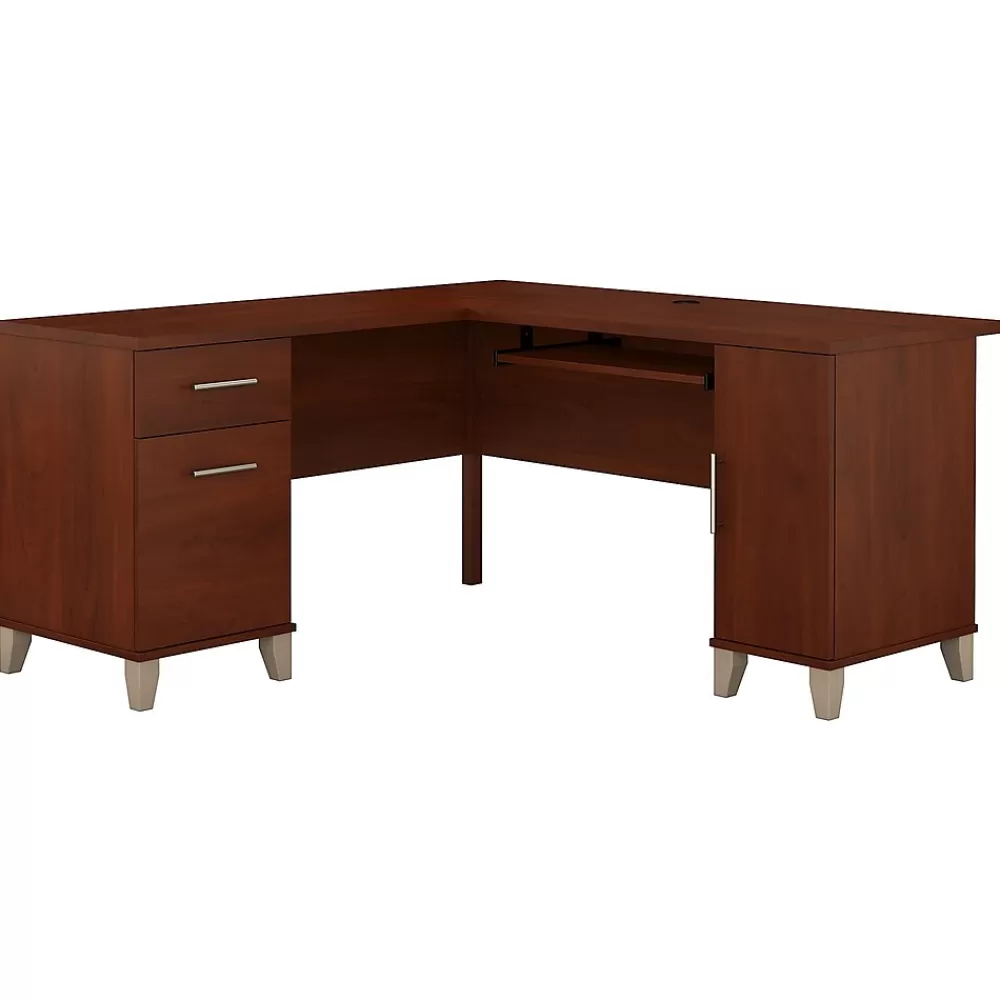 Bush Furniture Somerset 60"W L Shaped Desk with Storage, (WC81730K) Hansen Cherry Cheap