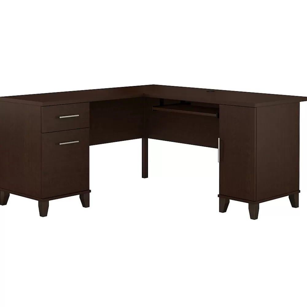 Bush Furniture Somerset 60"W L Shaped Desk with Storage, (WC81830K) Mocha Cherry Discount