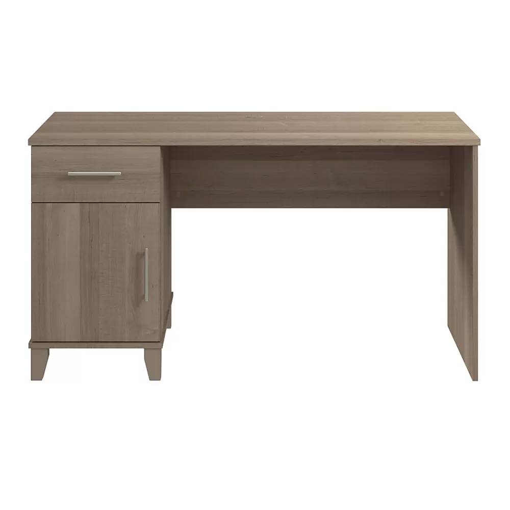 Bush Furniture Somerset 54"W Office Desk with Drawer and Storage Cabinet, Ash Gray (WC81654) Outlet