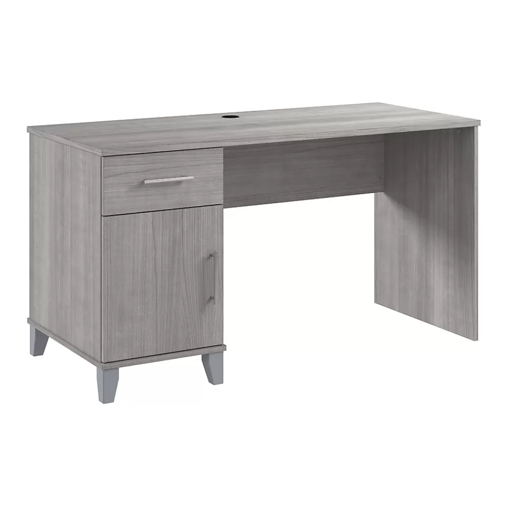 Bush Furniture Somerset 54"W Office Desk with Drawer and Storage Cabinet, Platinum Gray (WC81254) Best Sale