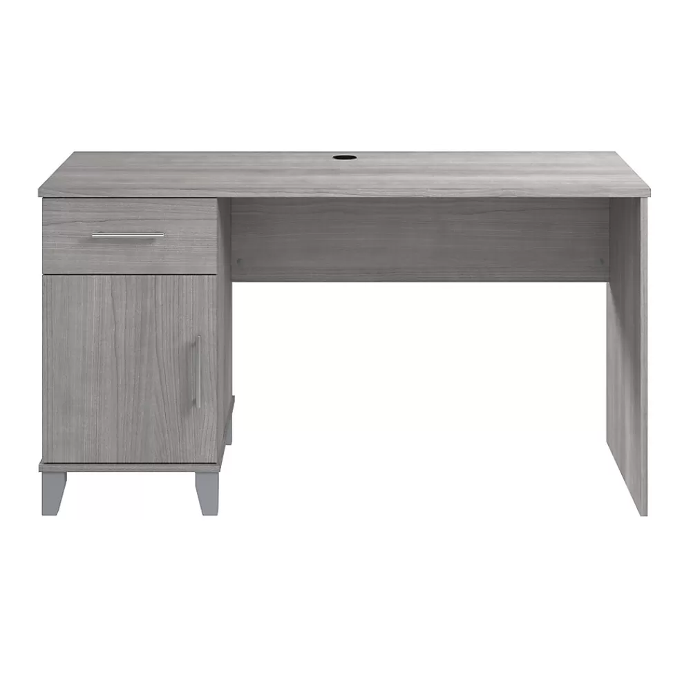 Bush Furniture Somerset 54"W Office Desk with Drawer and Storage Cabinet, Platinum Gray (WC81254) Best Sale