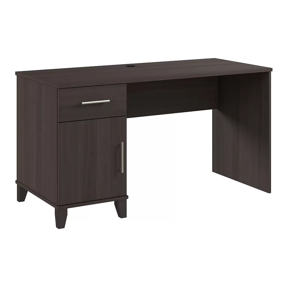 Bush Furniture Somerset 54"W Office Desk with Drawer and Storage Cabinet, Storm Gray (WC81554) Fashion