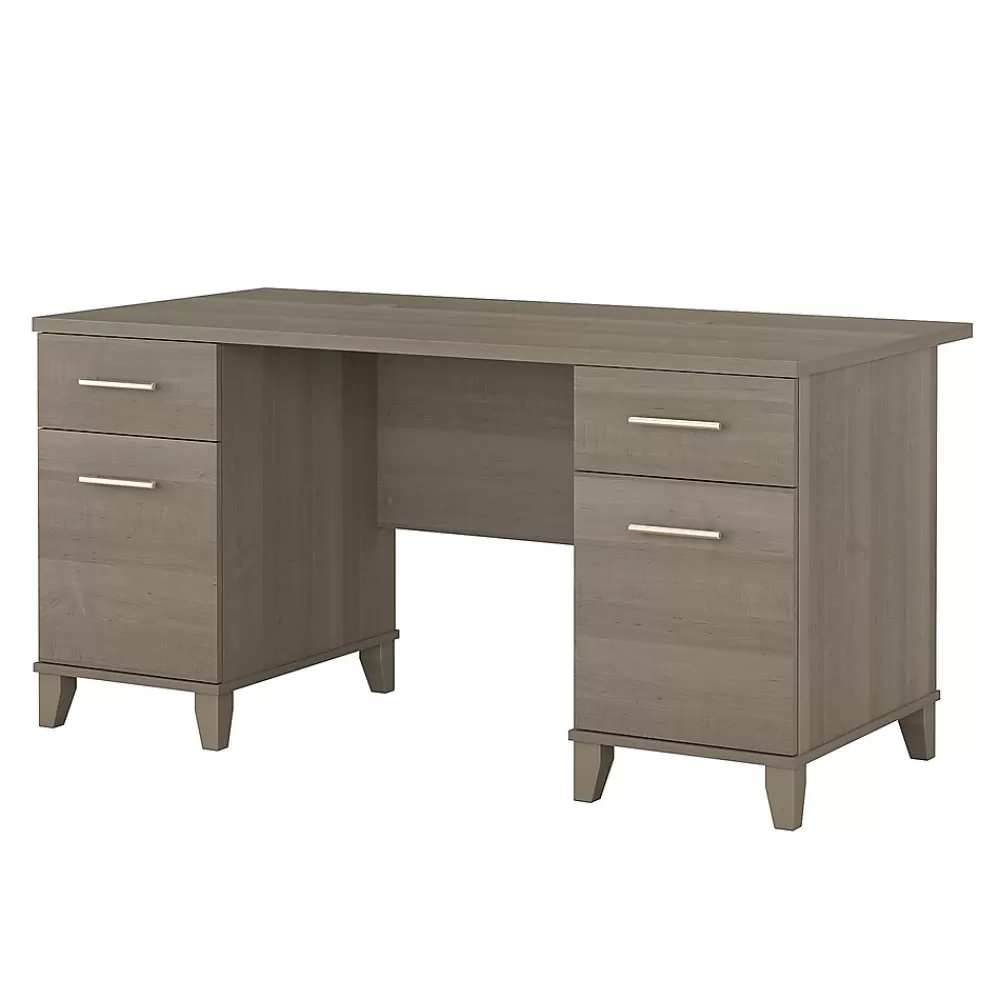 Bush Furniture Somerset 60"W Office Desk with Drawers, (WC81628K) Ash Gray Flash Sale