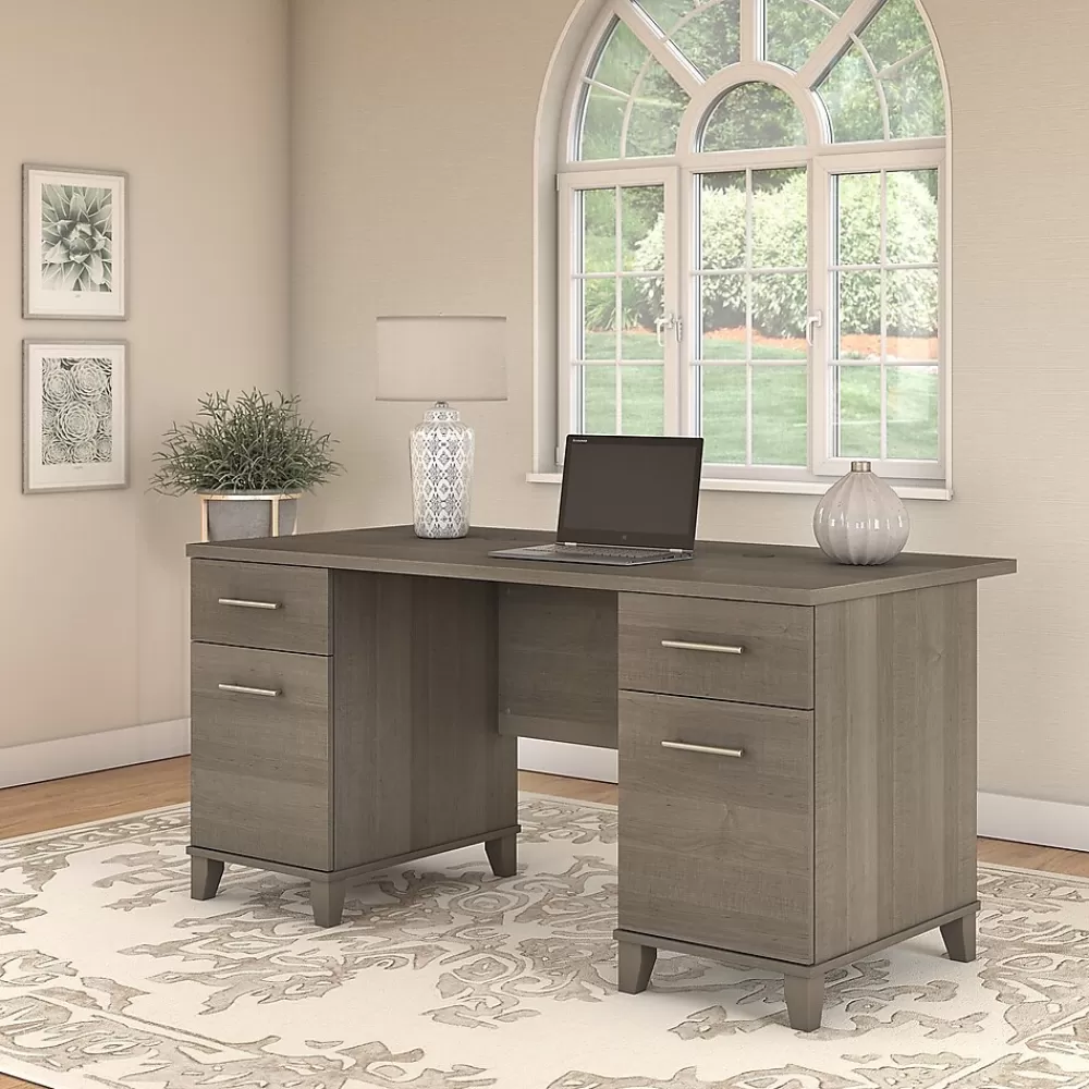 Bush Furniture Somerset 60"W Office Desk with Drawers, (WC81628K) Ash Gray Flash Sale