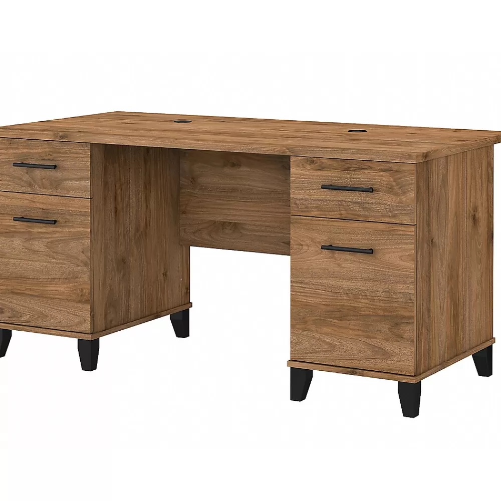 Bush Furniture Somerset 60"W Office Desk with Drawers, (WC81328K) Fresh Walnut Discount