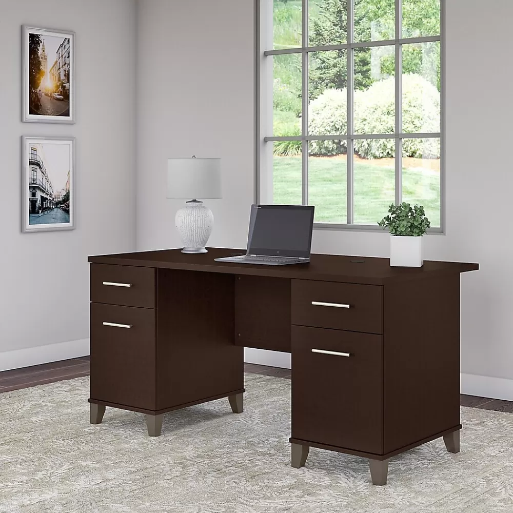 Bush Furniture Somerset 60"W Office Desk with Drawers, (WC81828K) Mocha Cherry Flash Sale