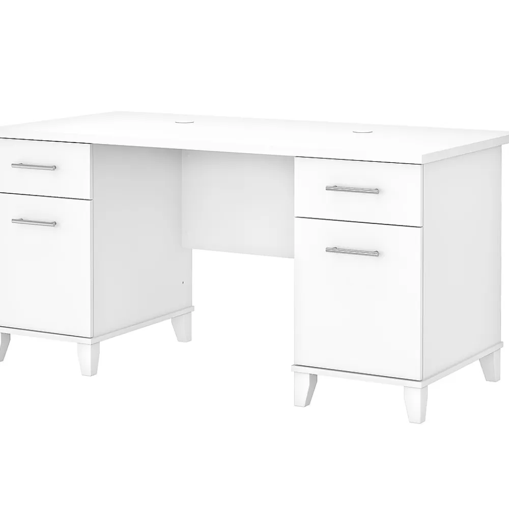 Bush Furniture Somerset 60"W Office Desk with Drawers, (WC81928K) White Fashion