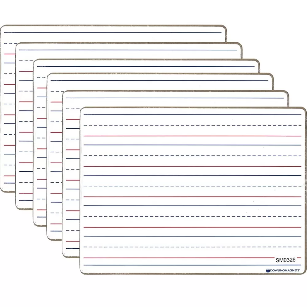 Dowling Magnets Double-Sided Plastic Dry-Erase Whiteboard, 12" x 8.75", 6/Bundle (DO-72500025-6) Flash Sale