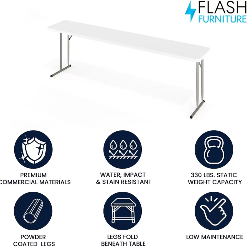 Flash Furniture Elon Folding Table, 96" x 18", Granite White (DADYCZ2442GW) Online