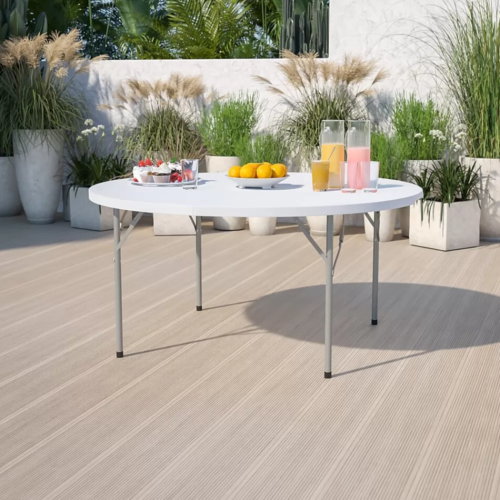 Flash Furniture Elon Folding Table, 60.75" x 60.75", Granite White (DADYCZ1GW) Outlet