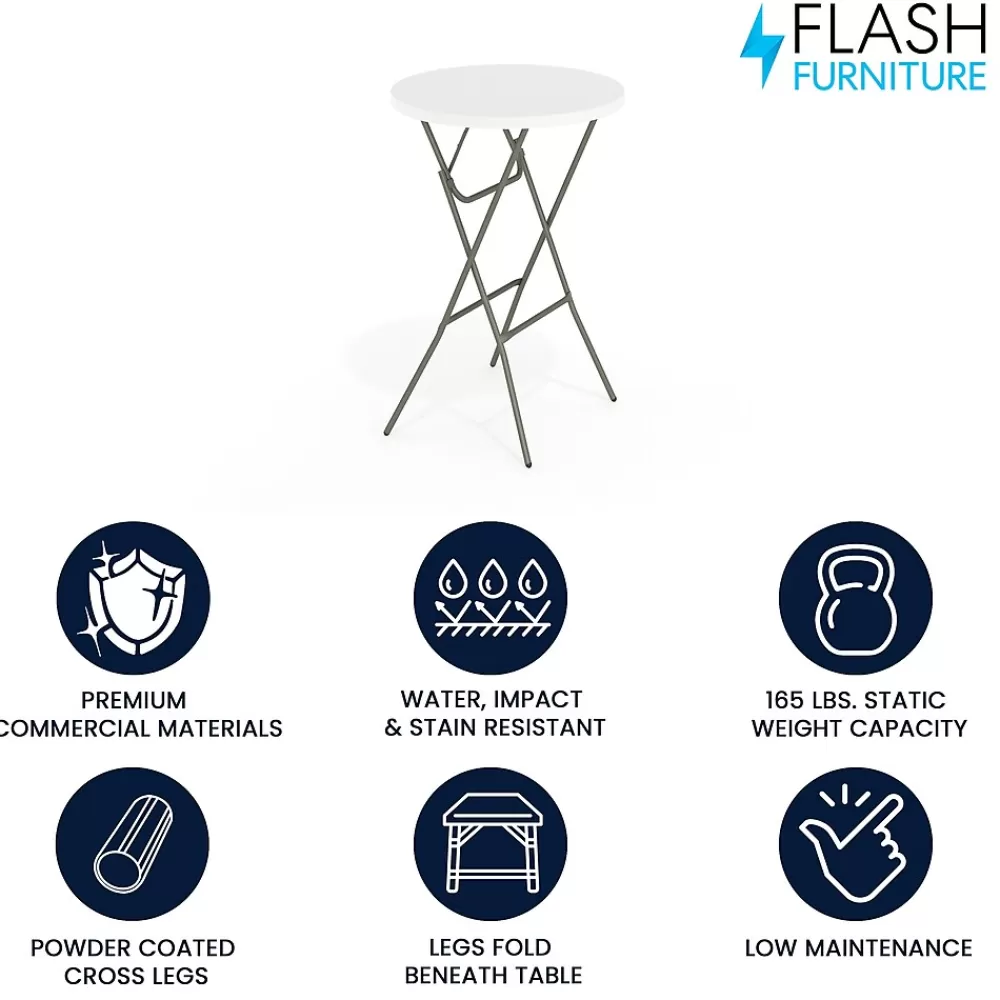 Flash Furniture Elon Folding Table, 31.25" x 31.25", Granite White (DADYCZ80R2BAR) Store