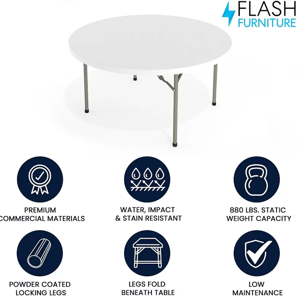 Flash Furniture Elon Folding Table, 59.75" x 59.75", Granite White (DADYCZ152RGW) Sale