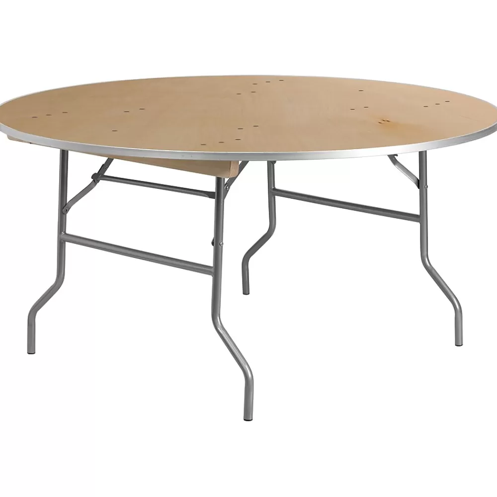 Flash Furniture Fielder Folding Table, 60" x 60", Birchwood (XA60BIRCHM) Sale