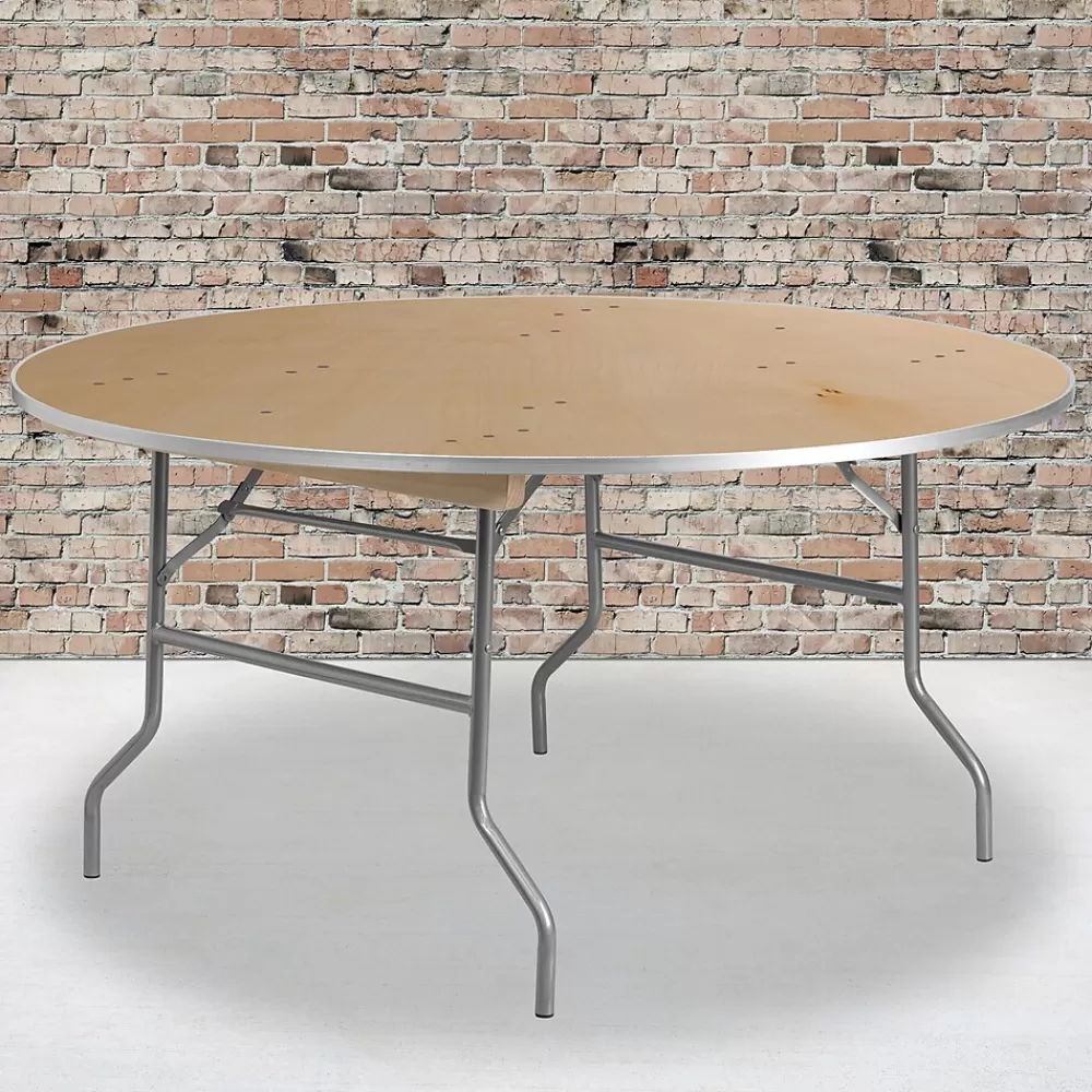 Flash Furniture Fielder Folding Table, 60" x 60", Birchwood (XA60BIRCHM) Sale
