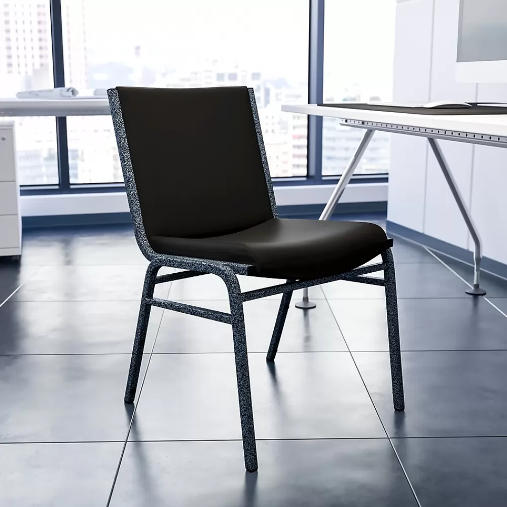 Flash Furniture HERCULES Series Vinyl Stack Chair, Black (XU60153BKVYL) Hot