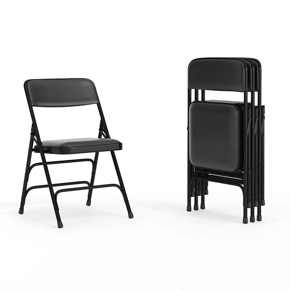 Flash Furniture HERCULES Vinyl Upholstered Reception Chair, Black, 4/Pack (HA-MC309AV-BK-GG) Outlet