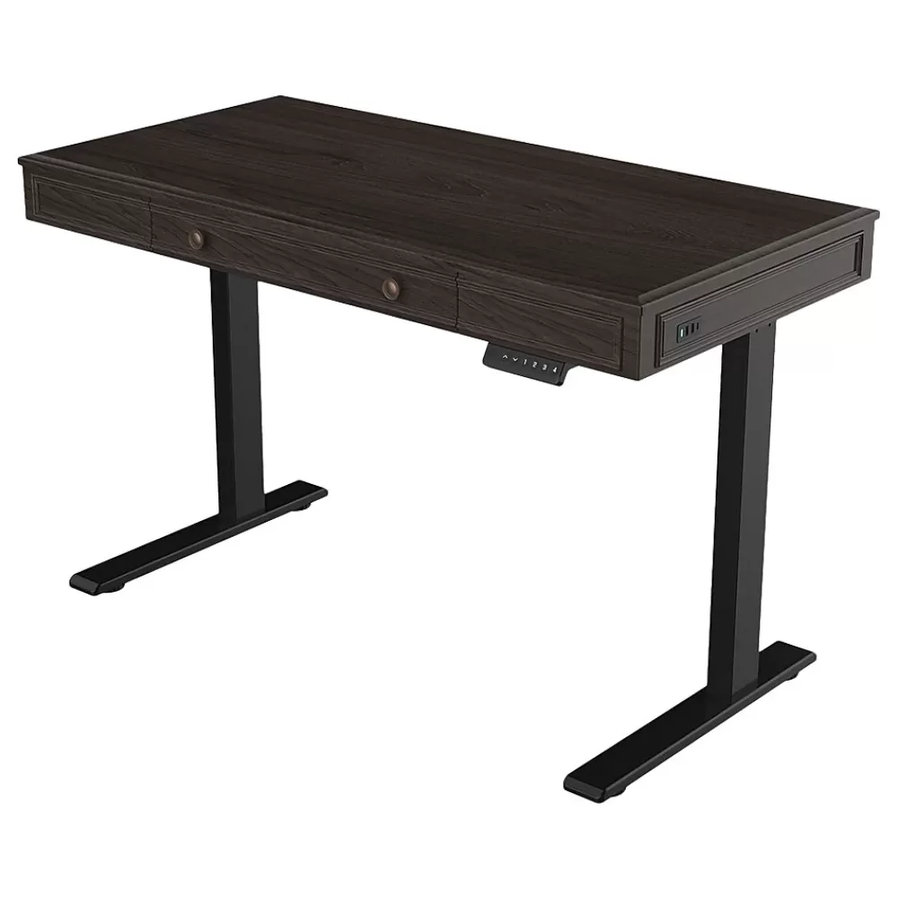 FlexiSpot 48"W Electric Adjustable Standing Desk, Brown (UD5B-OFF) Fashion
