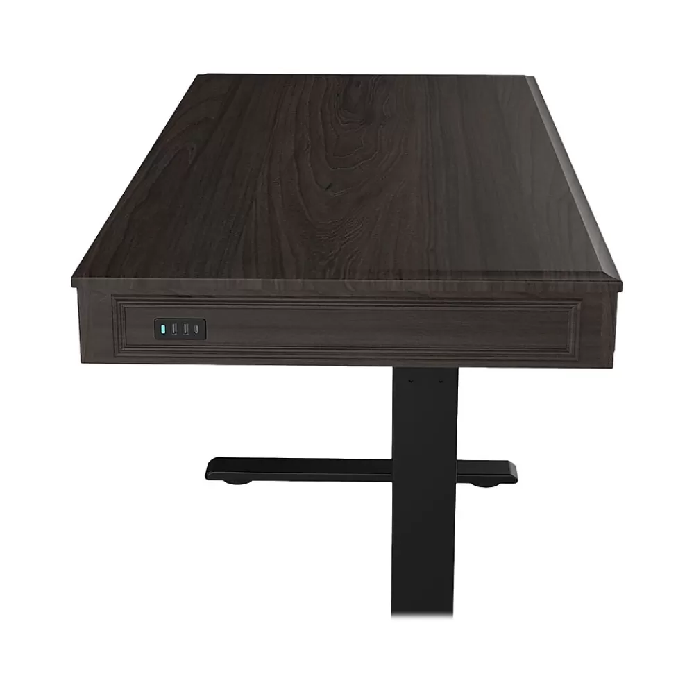 FlexiSpot 48"W Electric Adjustable Standing Desk, Brown (UD5B-OFF) Fashion