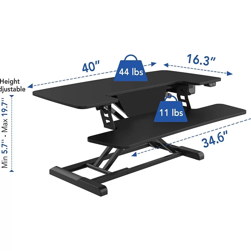 FlexiSpot 40"W Electric Adjustable Standing Desk Converter, Black (EM7L) Discount