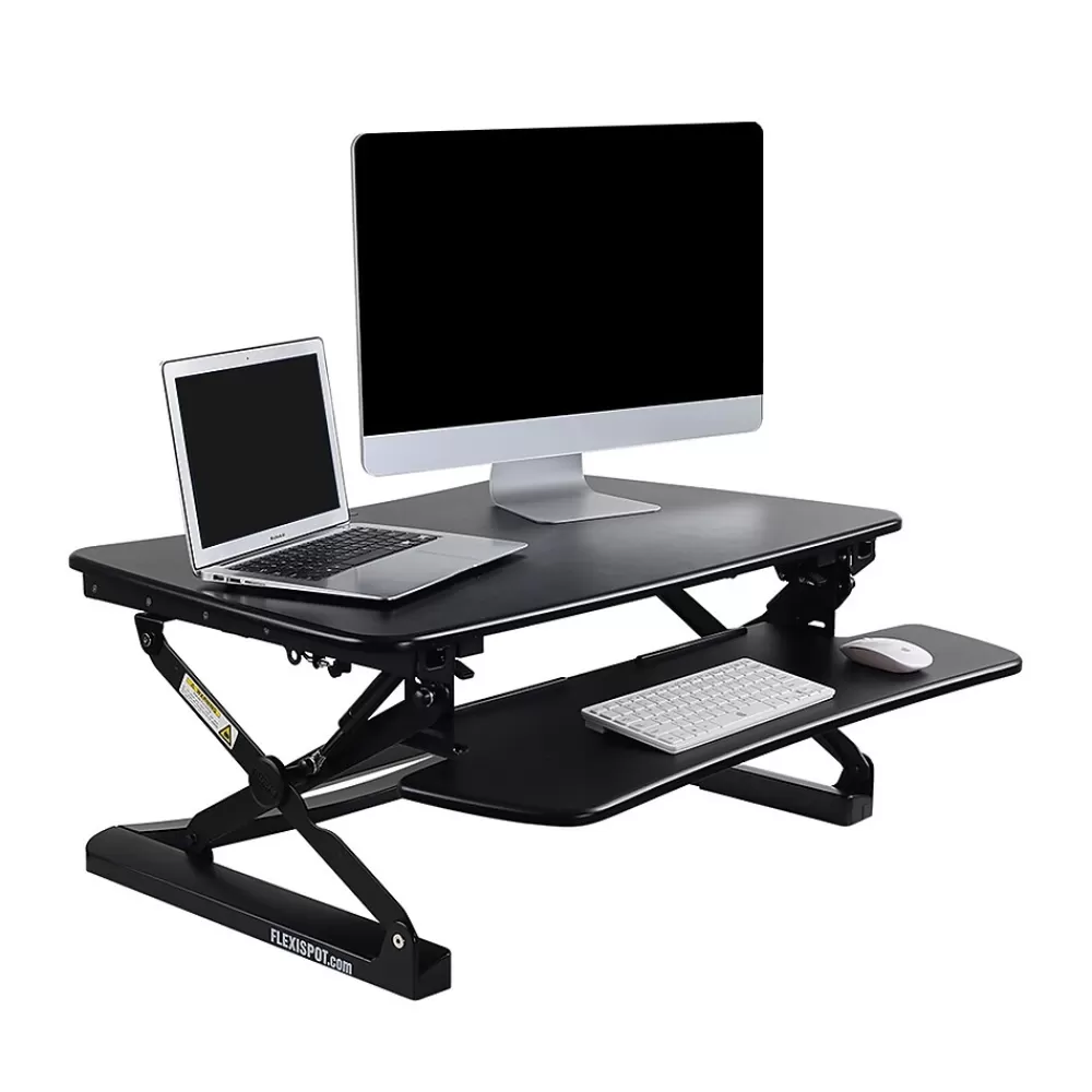 FlexiSpot 35"W Manual Sit-Stand Desk Converter, Black (M2B) Best Sale
