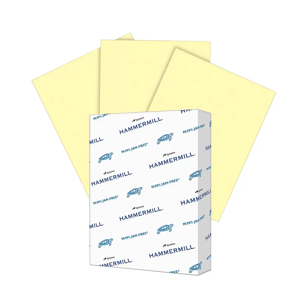 Hammermill 8.5" x 11" Multipurpose Paper, 65 lbs., Canary, 250 Sheets/Ream, 2 Reams/Pack (400530) Cheap