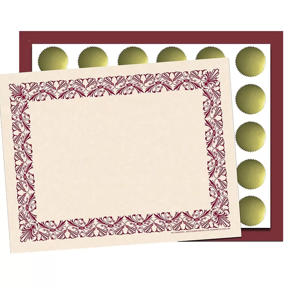 Hayes Art Deco Certificate Set, 9" x 12", Maroon, 110/Set (H-VA439) Best Sale