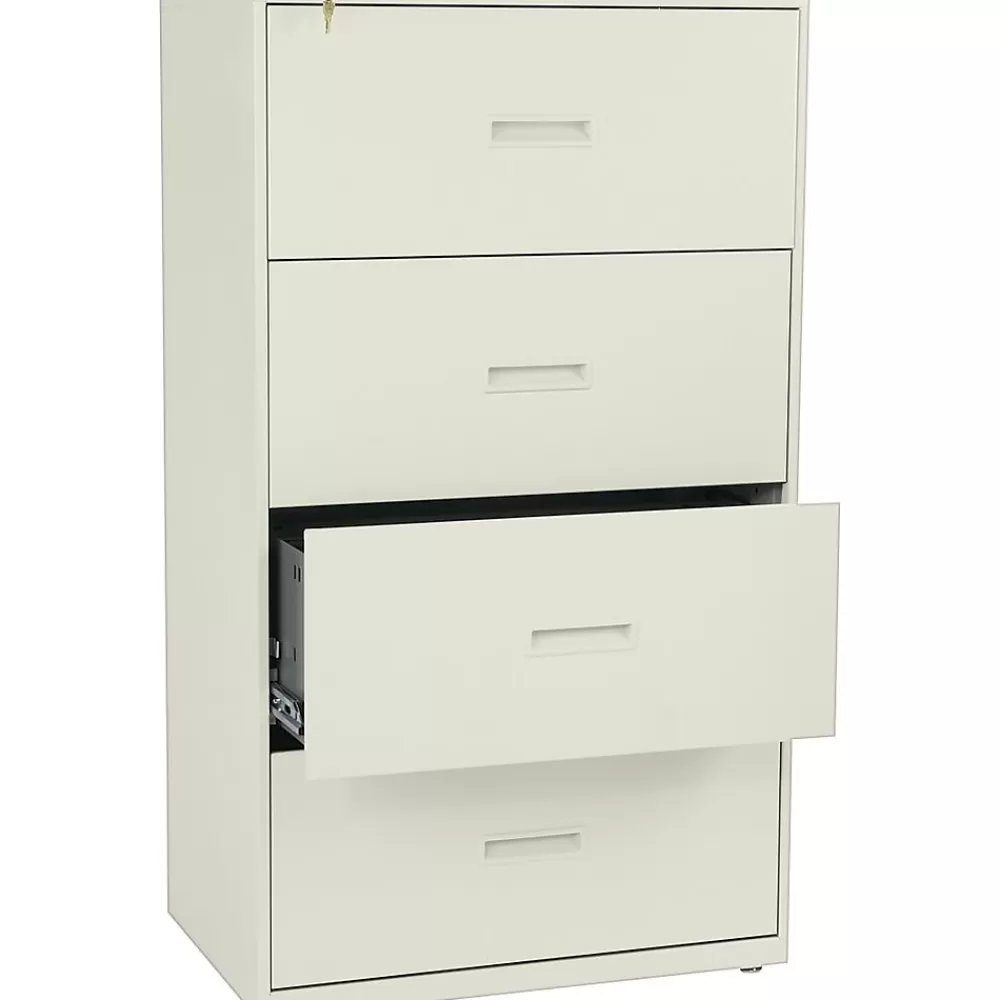 HON 4 Drawers Lateral File, Letter/Legal, Putty, 30"W (BSX434LL) Discount