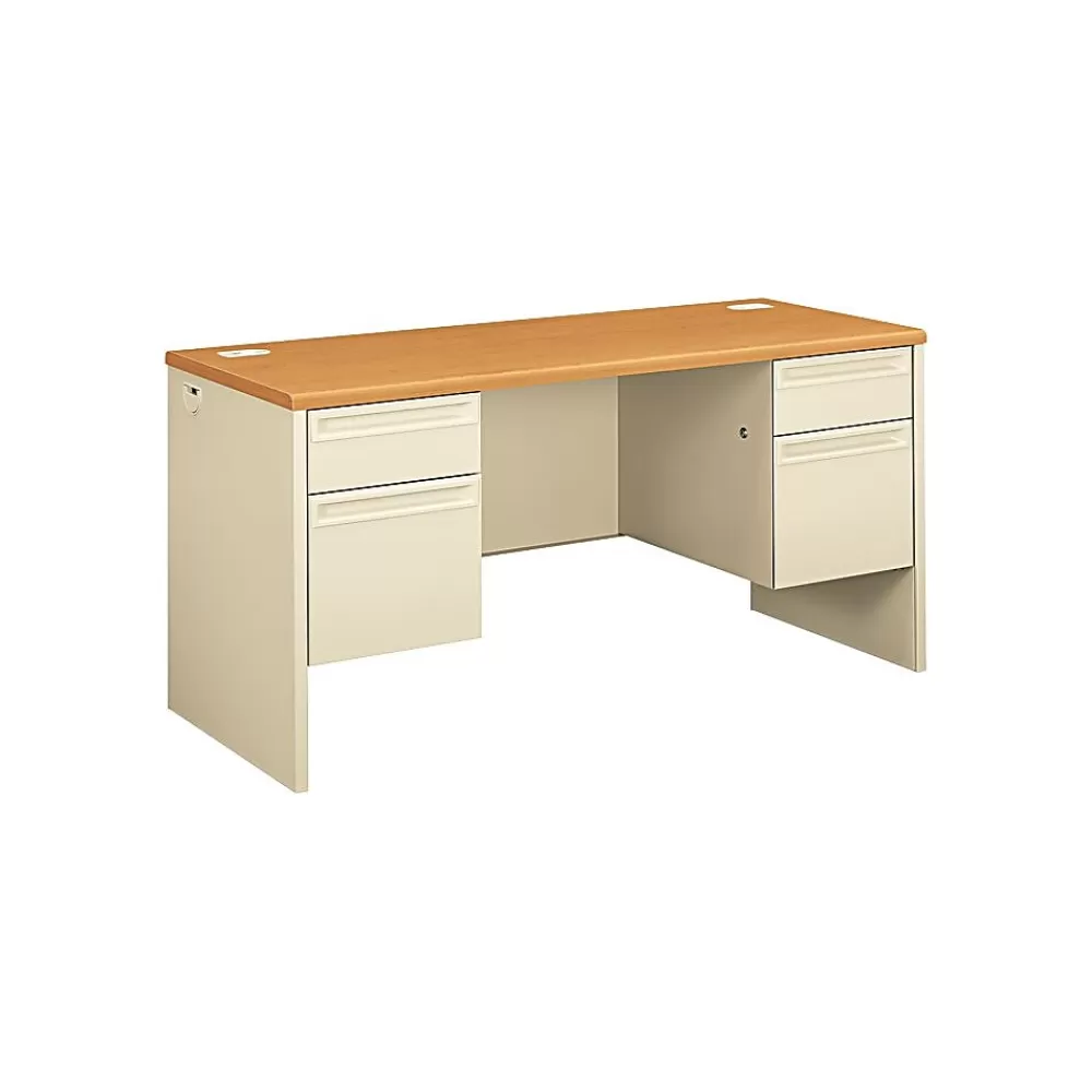 HON 38000 Series 60"W Kneespace Credenza with Locks, Harvest/Putty (H38852CL) Clearance