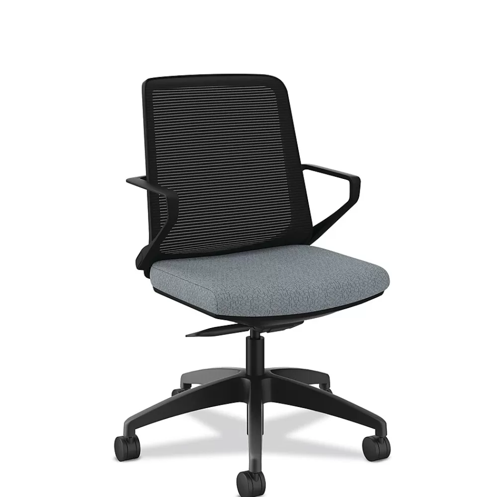 HON Cliq Polyester Swivel Task Chair, Black/Apex Basalt (CLQIMAPX25T) Hot
