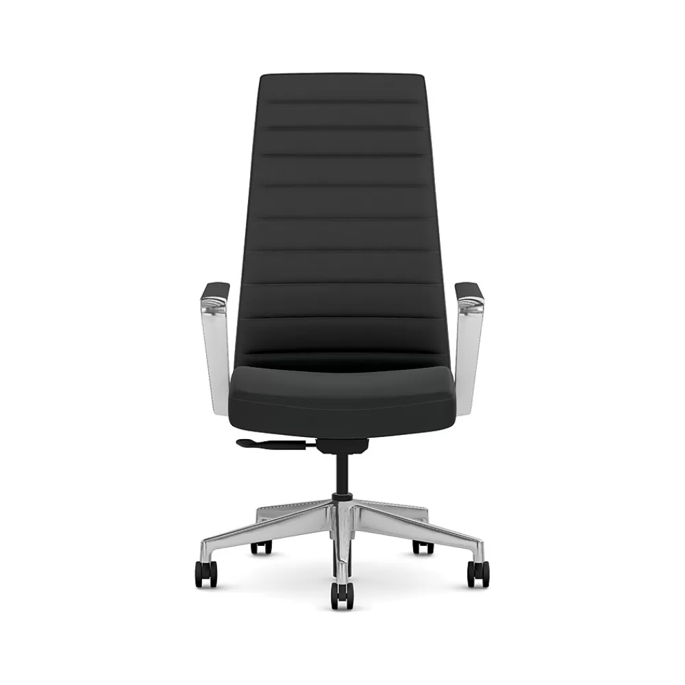 HON Cofi Fabric Swivel Executive Chair, Black/Polished Aluminum (HCFEU.W0.STC.P.H.UR10.CHSTC09.PA) Flash Sale