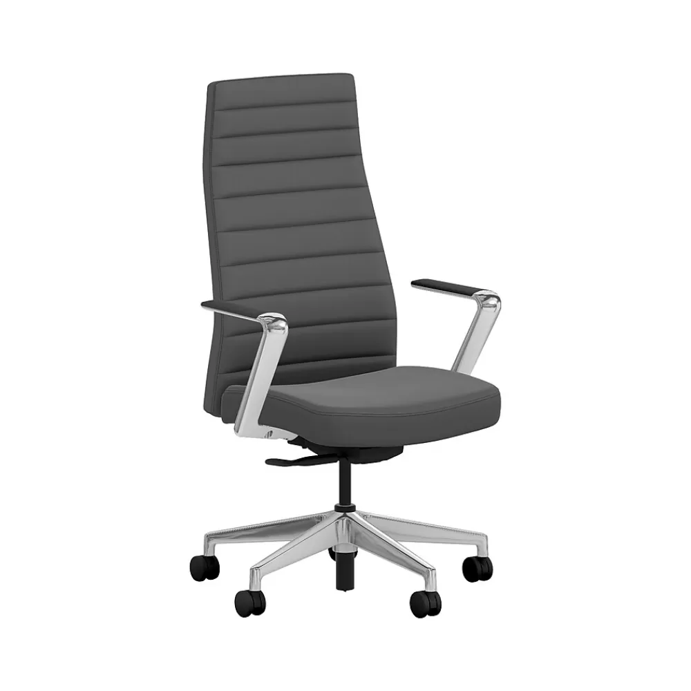 HON Cofi Fabric Swivel Executive Chair, Graphite/Polished Aluminum (HCFEU.W0.STC.P.H.UR93.CHSTC09.PA) Discount
