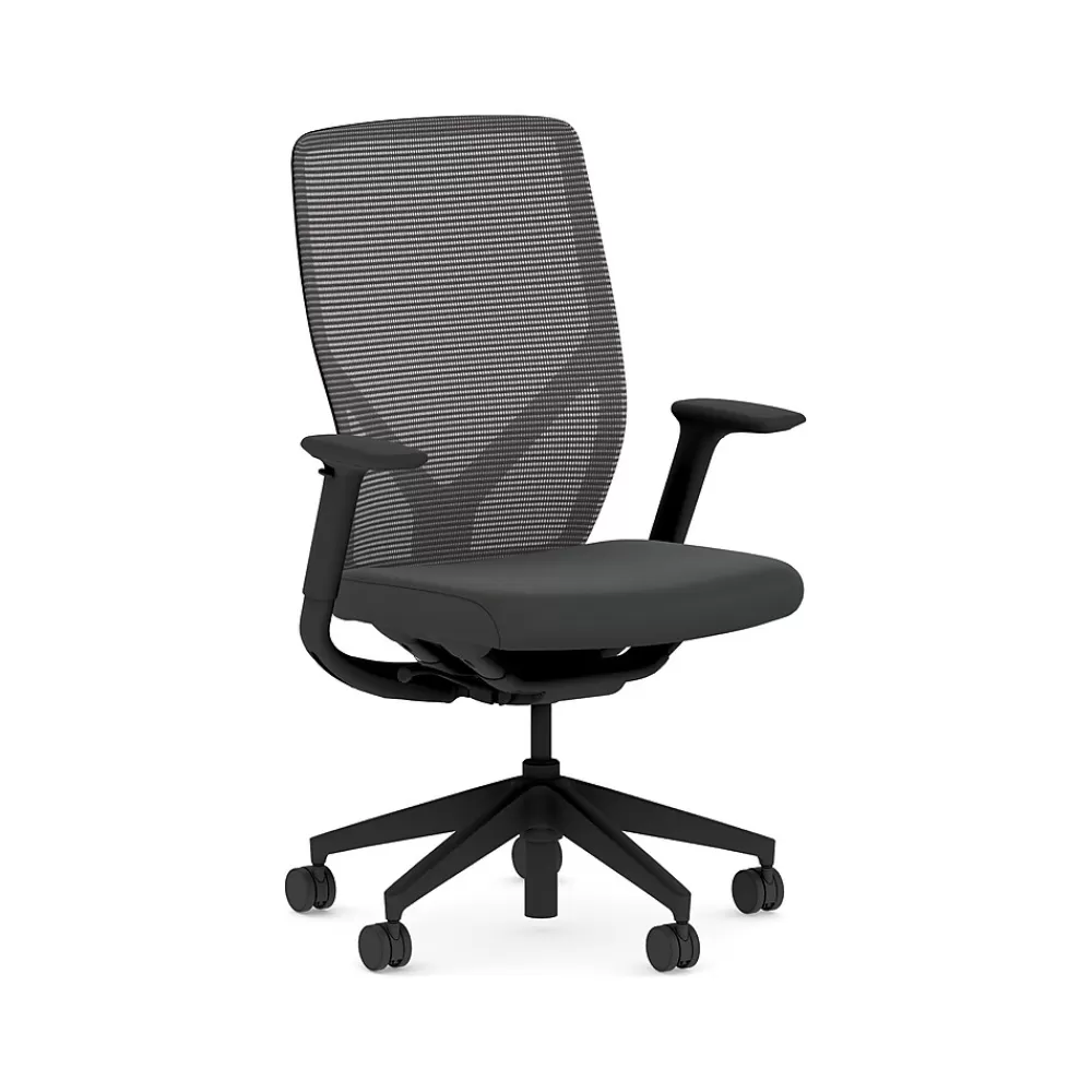 HON Flexion Fabric/Mesh Swivel Task Chair, Black (HFXT1.F0.STC.A.H.IM.UR10.NL.SB.T) Clearance