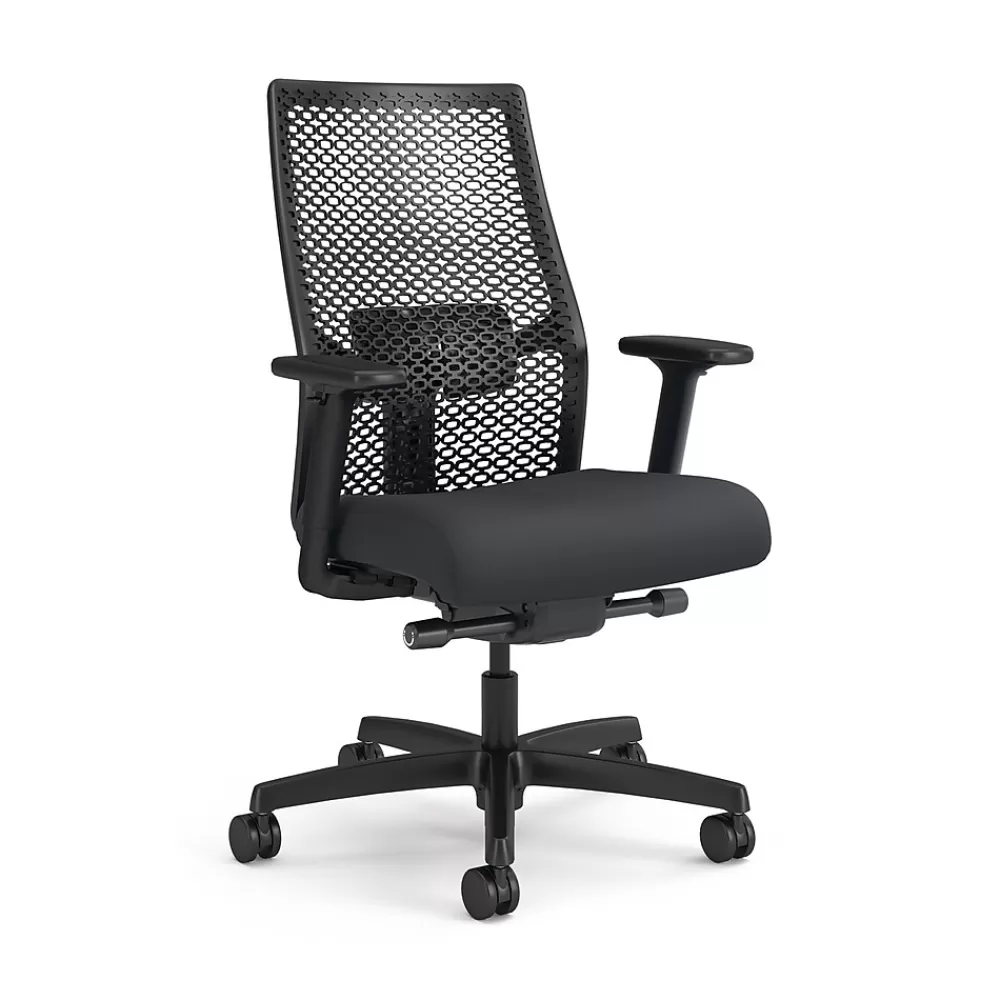 HON Ignition 2.0 Ergonomic Vinyl/ReActiv Swivel Task Chair, Basalt (HIWMRAKD.Y2.A.H.0S.SX23.BL.SB.T) New