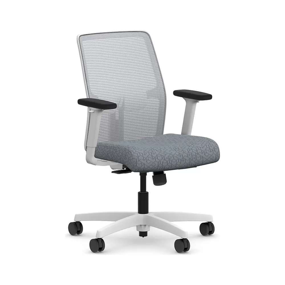 HON Ignition 2.0 Fabric/Mesh Swivel Task Chair, Basalt/Designer White (HITLMKD.Y1.A.H.IF.APX25.DW.SB.DWX) Discount