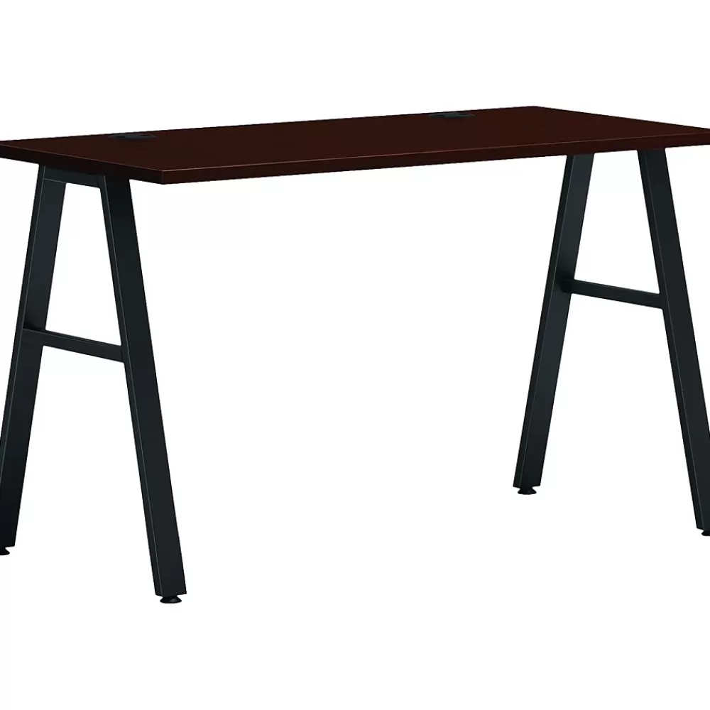 HON Mod 48"W Writing Desk, Traditional Mahogany (HLPL4824TM1ALEGBLK) Store