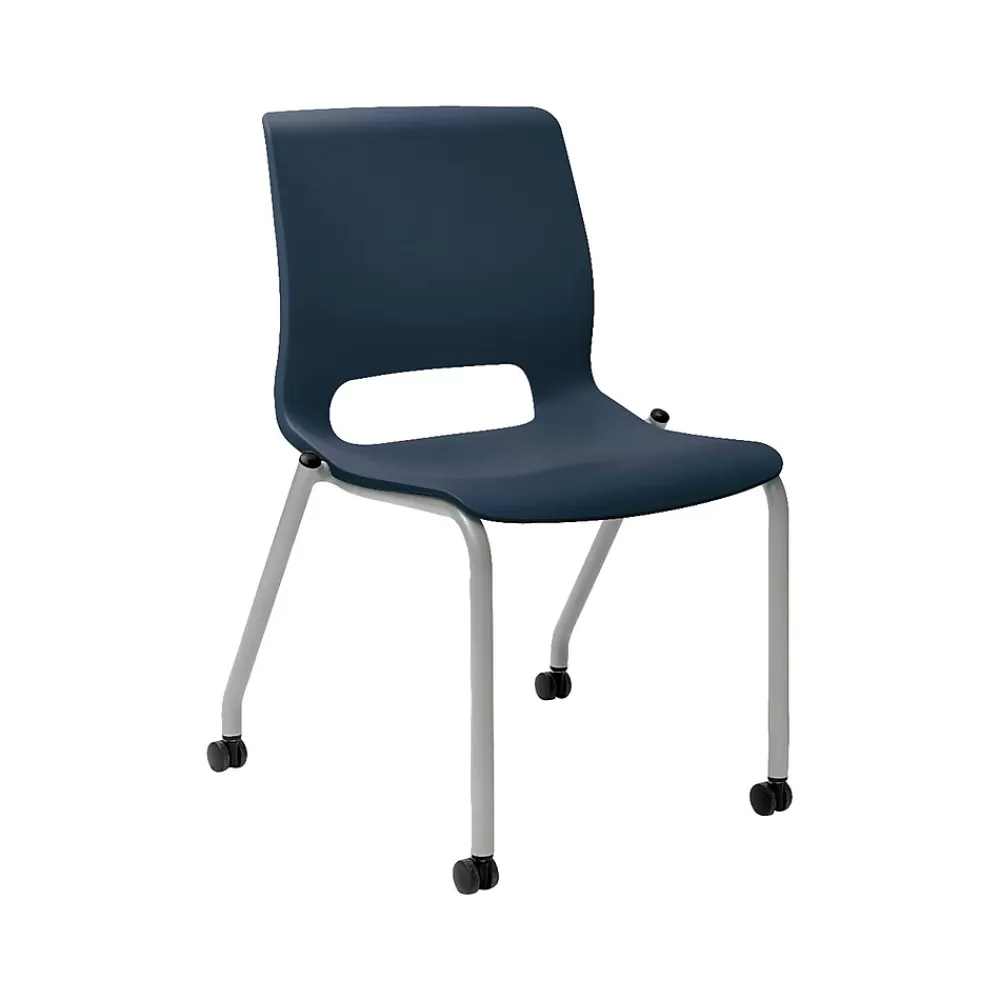 HON Motivate Office Stacking Chair, Regatta/Platinum, 2/Carton (HMG1.N.S.RE.PLAT) New