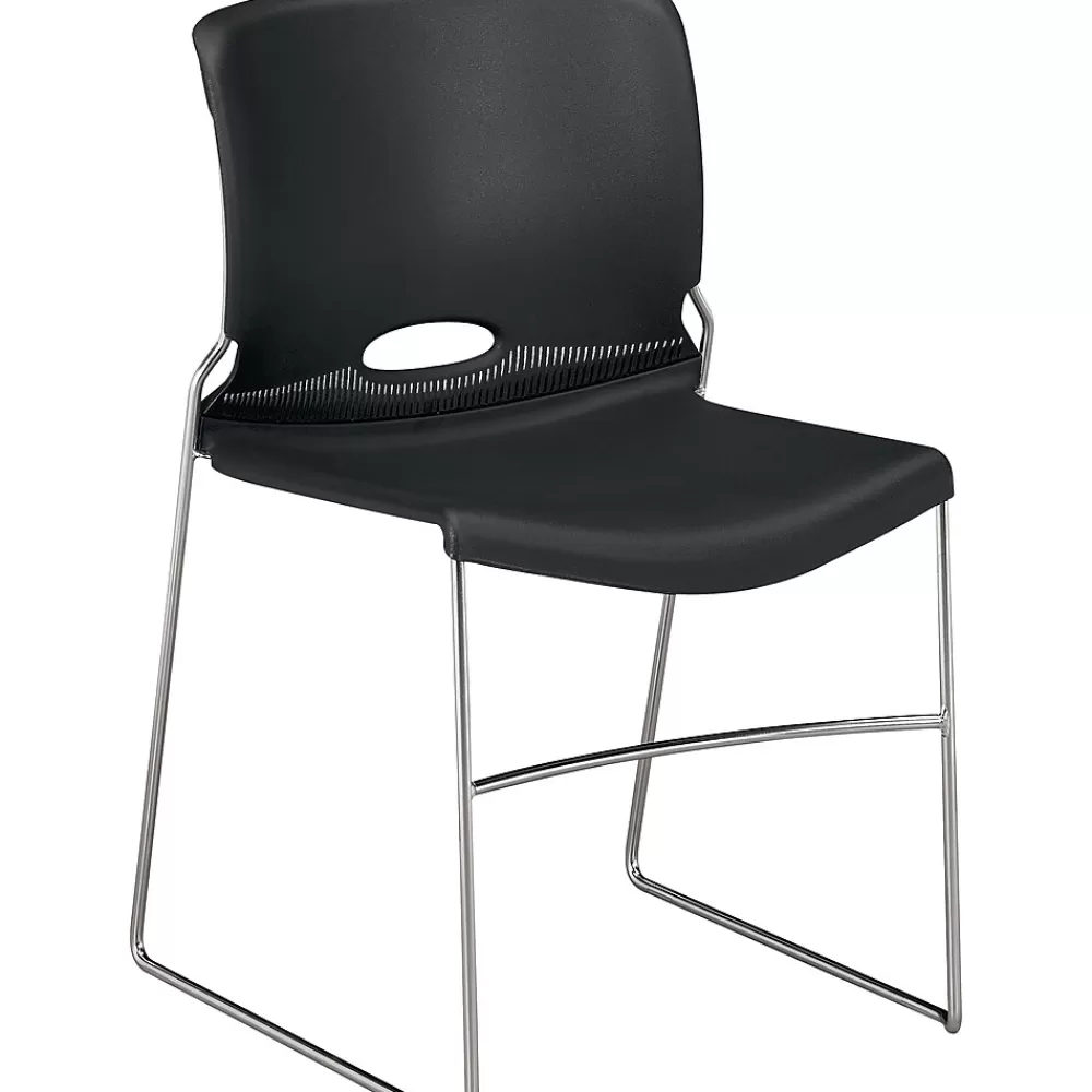 HON Olson High-Density Stacking Chair, Onyx Shell (4041ON) Cheap