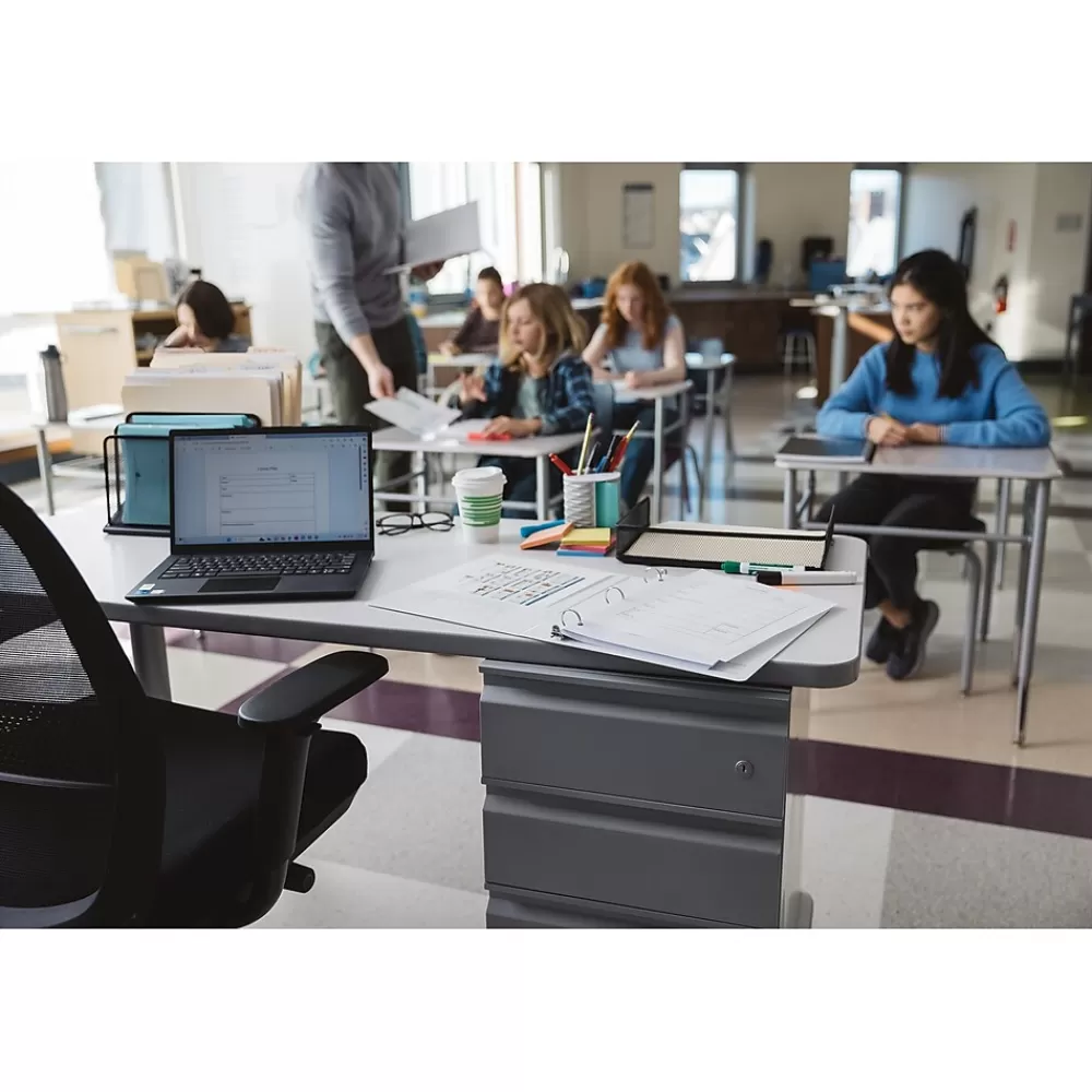 HON SmartLink 60" D-Shape Value Teacher Station Desk, Silver Mesh/Platinum (HLTV2460T-3.B9.K.T1) Discount