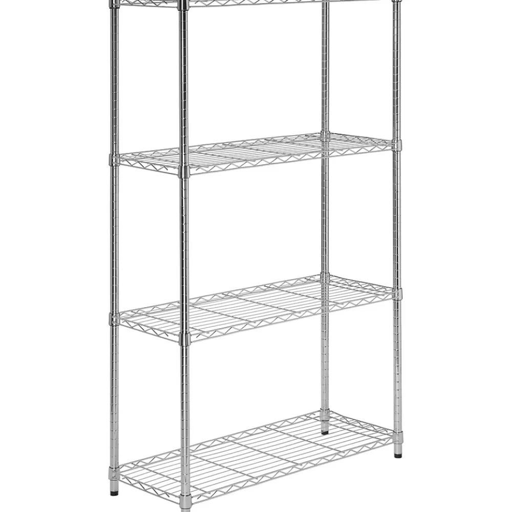 Honey-Can-Do Honey Can Do 4-Shelf Metal Unit, 36"W, Chrome (SHF-09439) Outlet