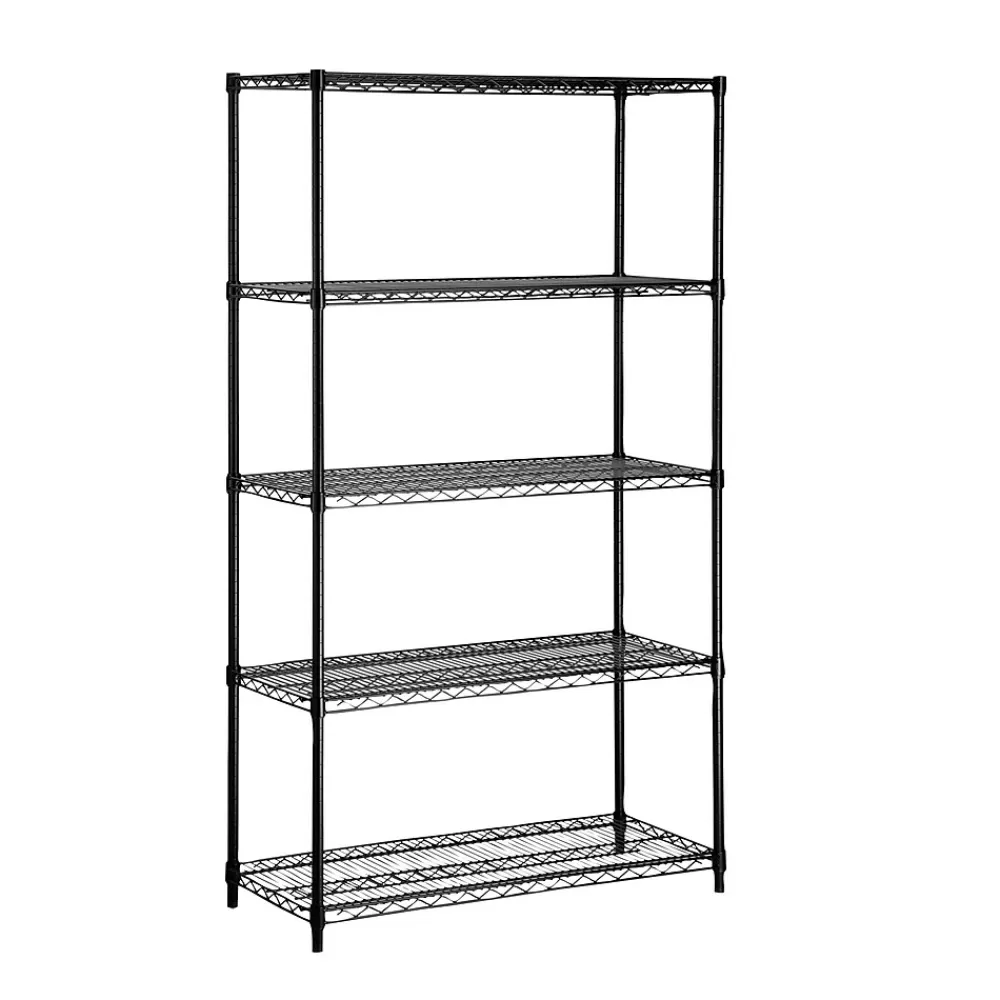 Honey-Can-Do 5-Shelf Metal Unit, 36"W, Black (SHF-09627) New