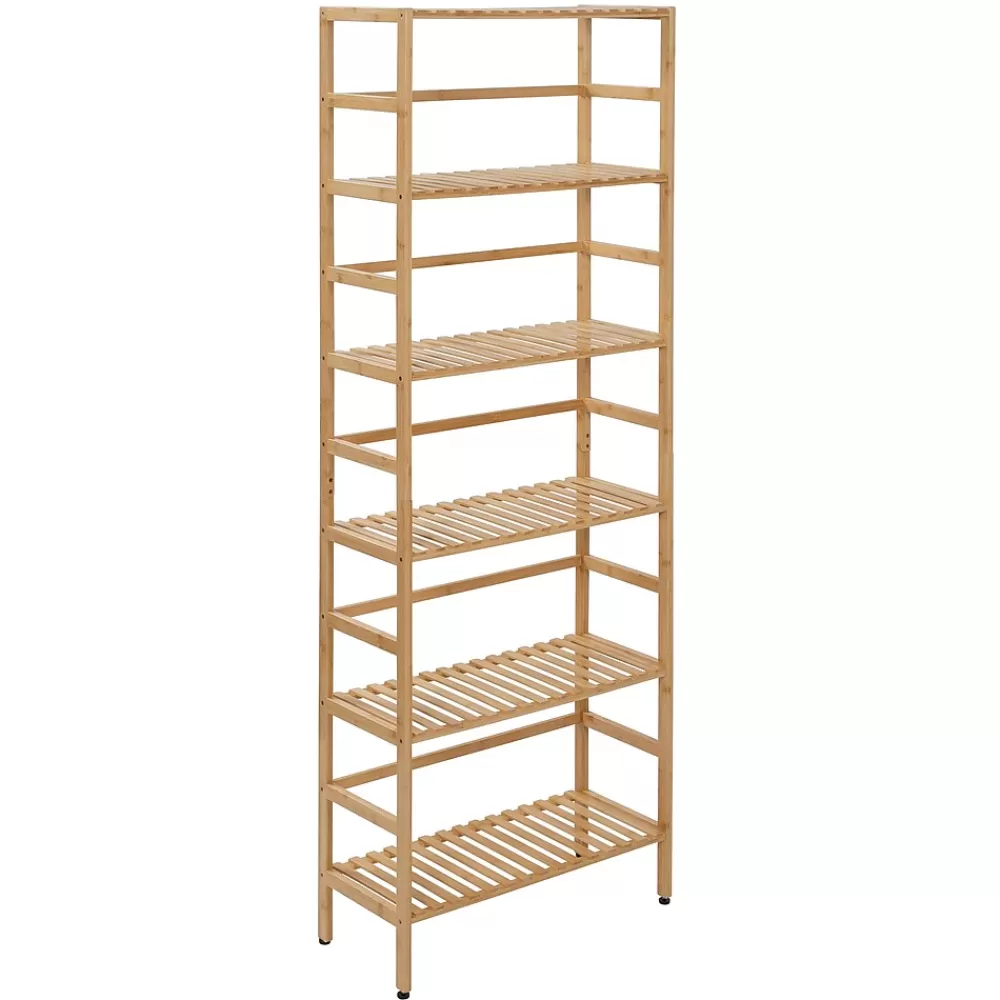 Honey-Can-Do 6-Tier Bamboo Shelf, 64" x 23.6" x 10", Natural (SHF-09979) Online